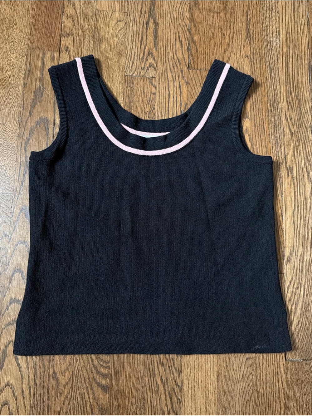 St. John Collection Black/Pink Sleeveless Knit Top - Size Petite Small
